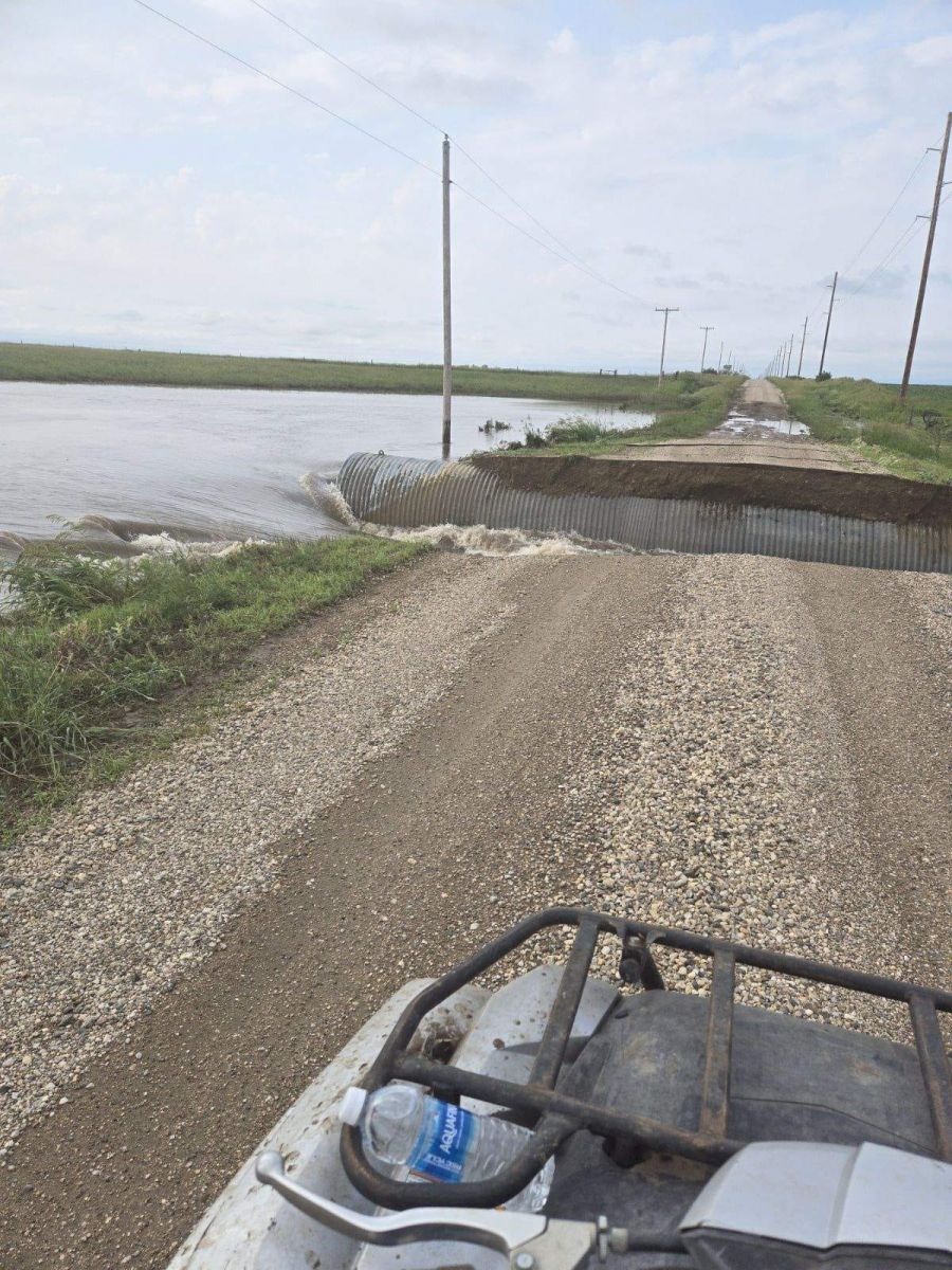 Photo of a washed out road around culvert near Kaylor South Dakota