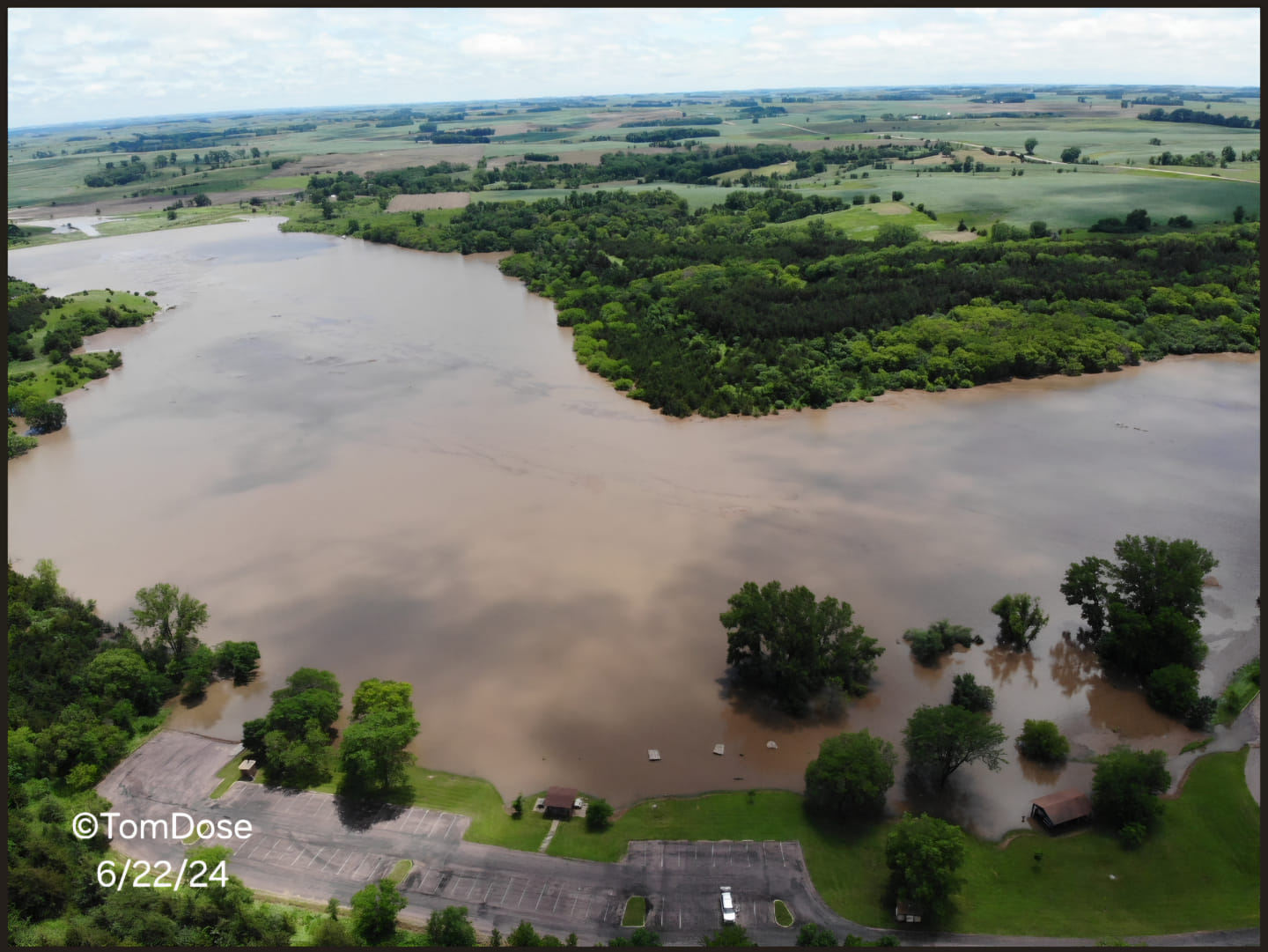 Photo of flooding at Lake Lakota south of Canton (an area which had previously been dry)