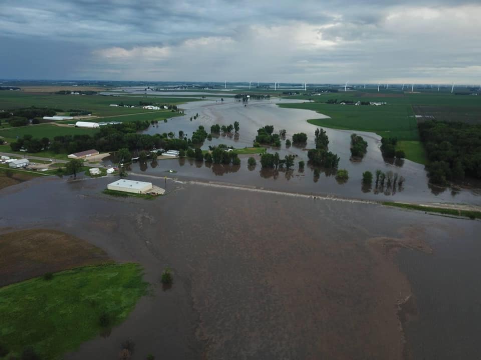 Aerial Photo of flooding near Paullina Iowa