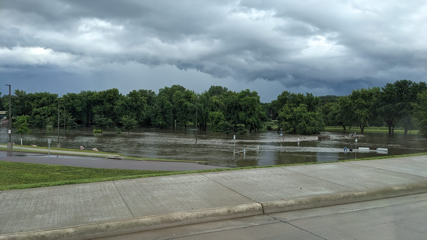 Photo of flooding at Rotary Park in eastern Sioux Falls SD