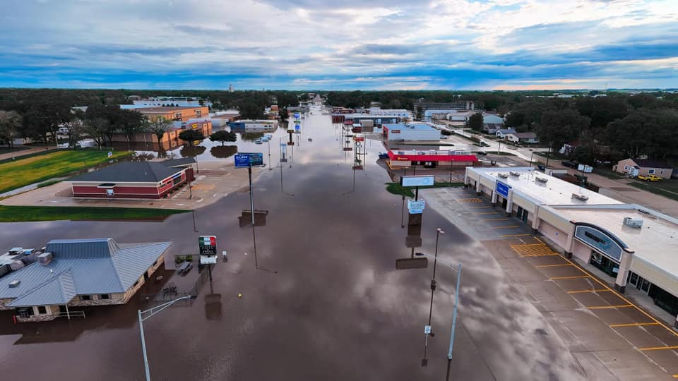 Aerial Photo of flooding in Spencer Iowa