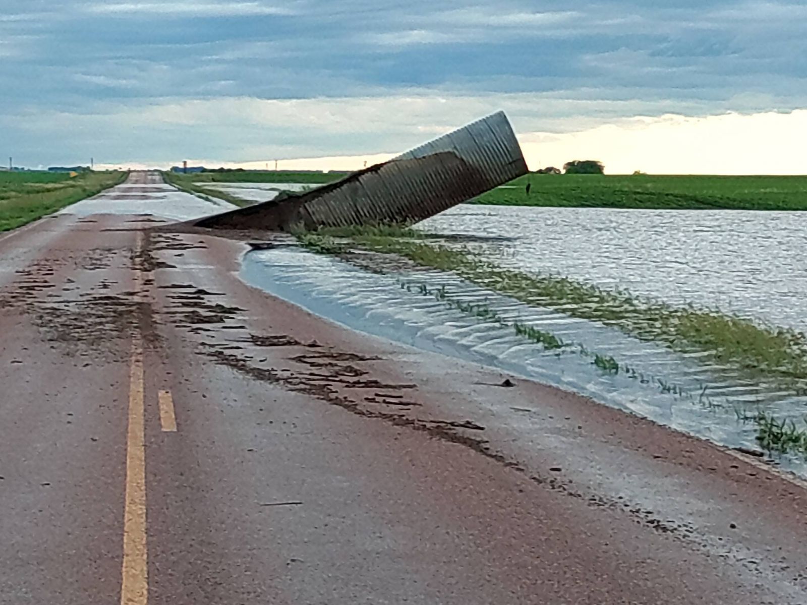 Photo of a washed out road around culvert 