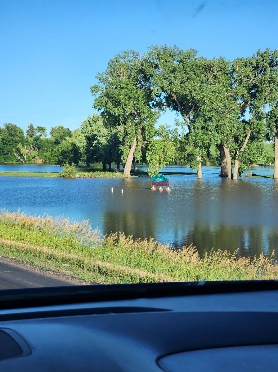 Photo of a flooded park in Tyndall South Dakota