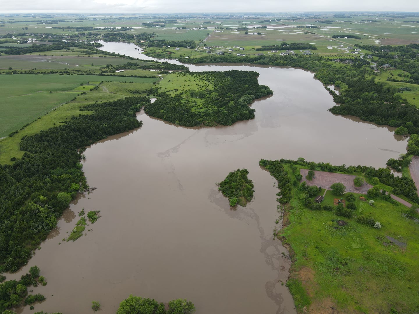 Aerial Photo from east of Lake Alvin (south of Sioux Falls)