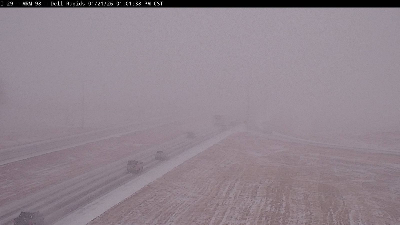SDDOT Webcam Image Near Dell Rapuids at 1:02 PM CST Jan 21, 2026