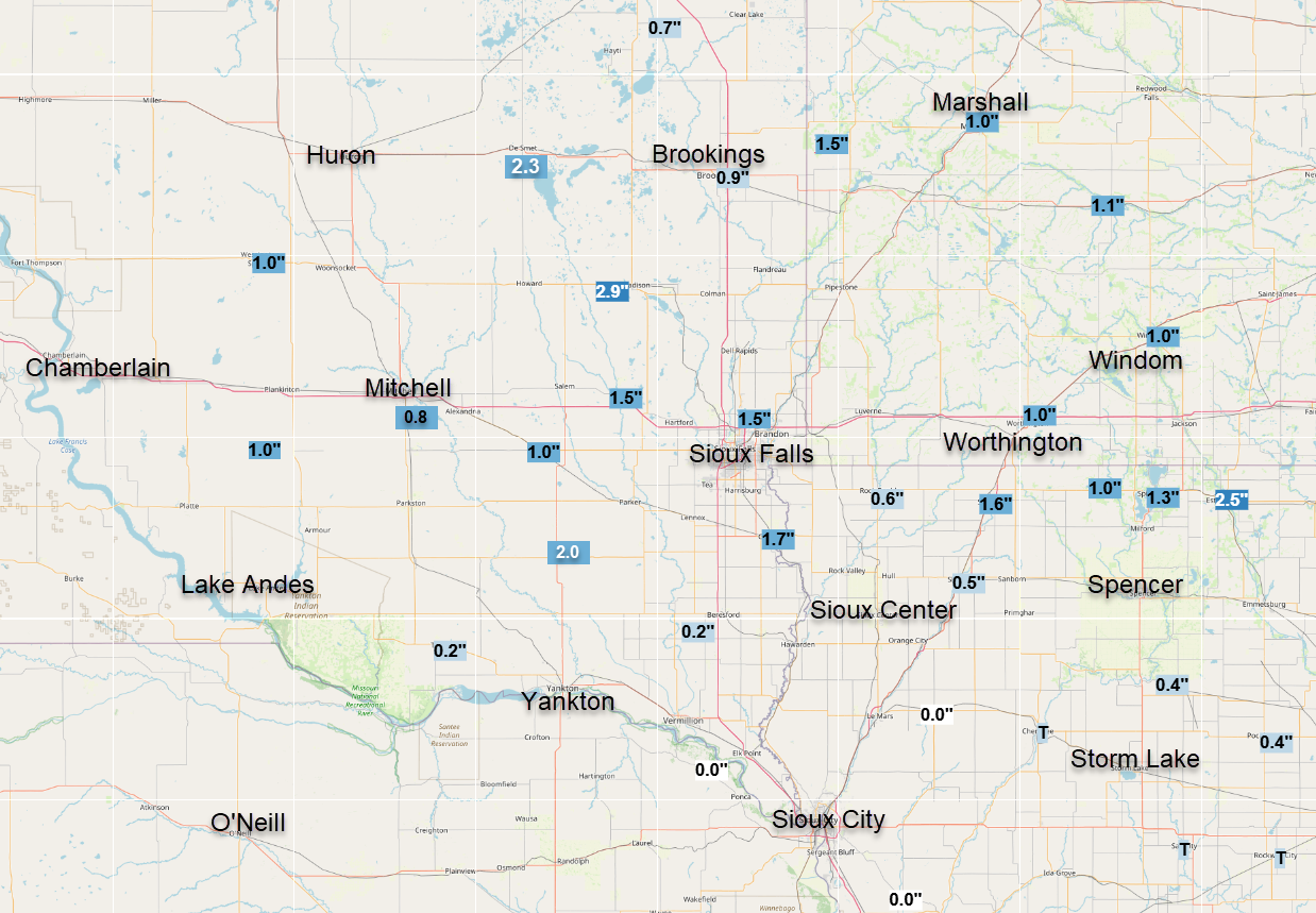 Map of Two Day Snowfall Totals January 21 and 22, 2026