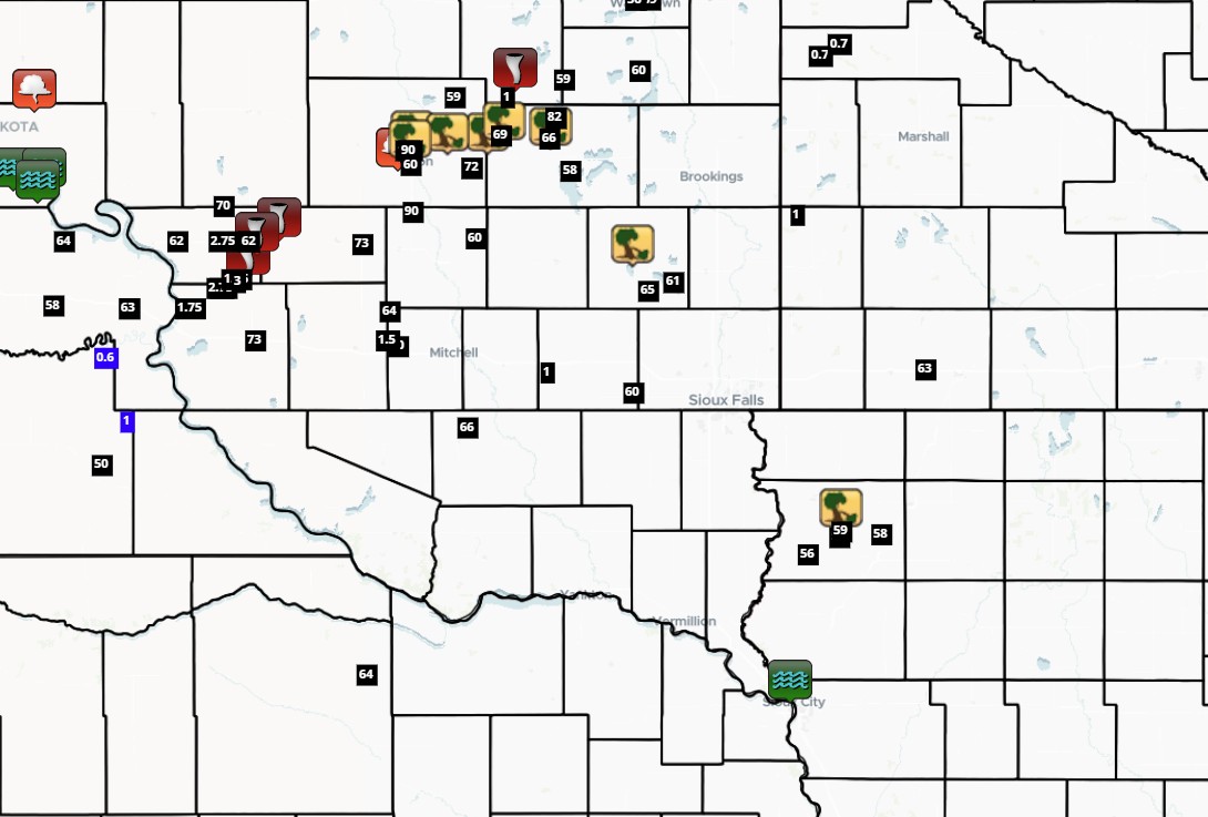 Storm Reports from July 2nd into morning of July 3rd