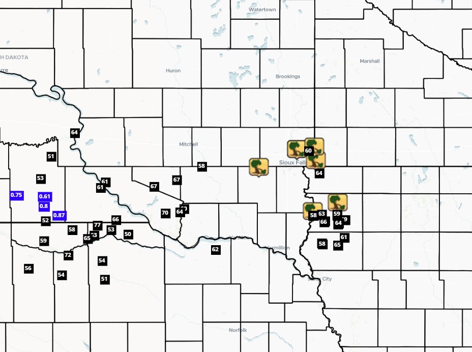 Map of storm reports