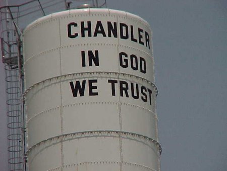 The new Chandler water tower.  Taken 12 June 2002.