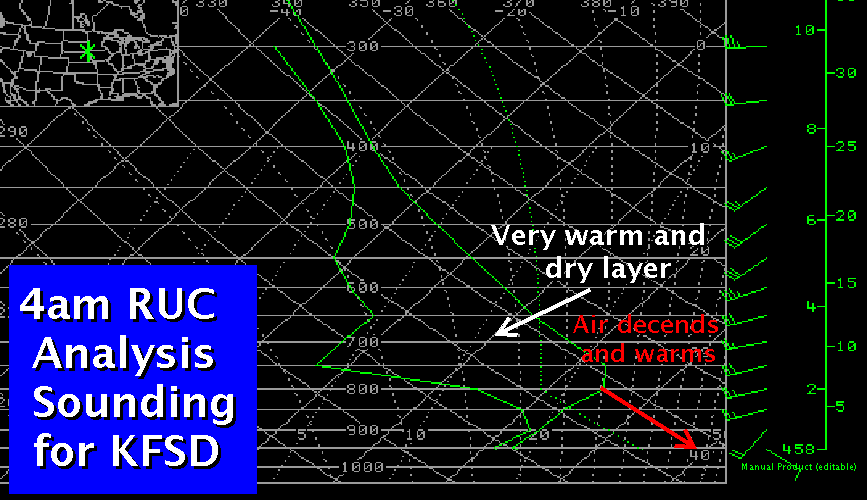 Analysis Sounding for 4am CDT for Sioux Falls