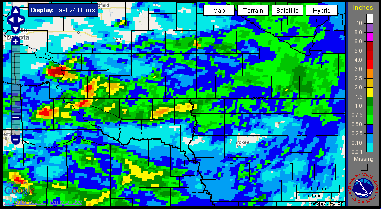 Storm Total Precipitation July 10, 2010