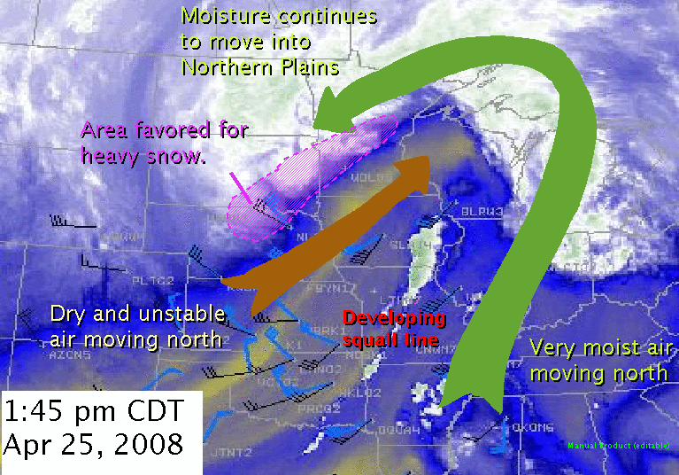 Water Vapor image from 145 pm CDT, April 25