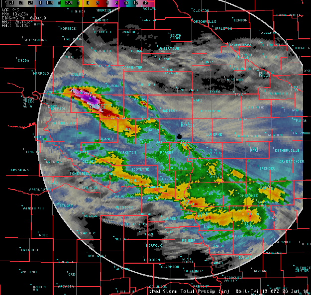 24 Hour precipitation data ending friday morning