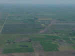 Aerial view of tornado path near Woonsocket.