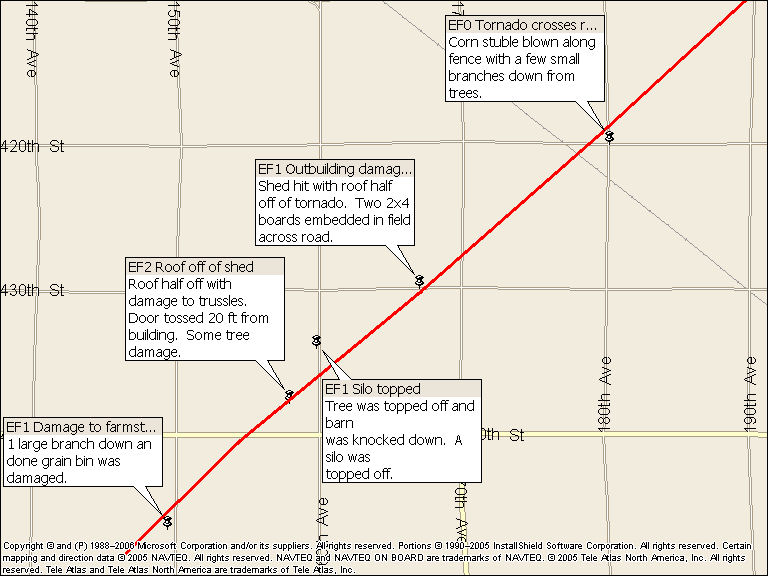 Damage around Royal, Iowa