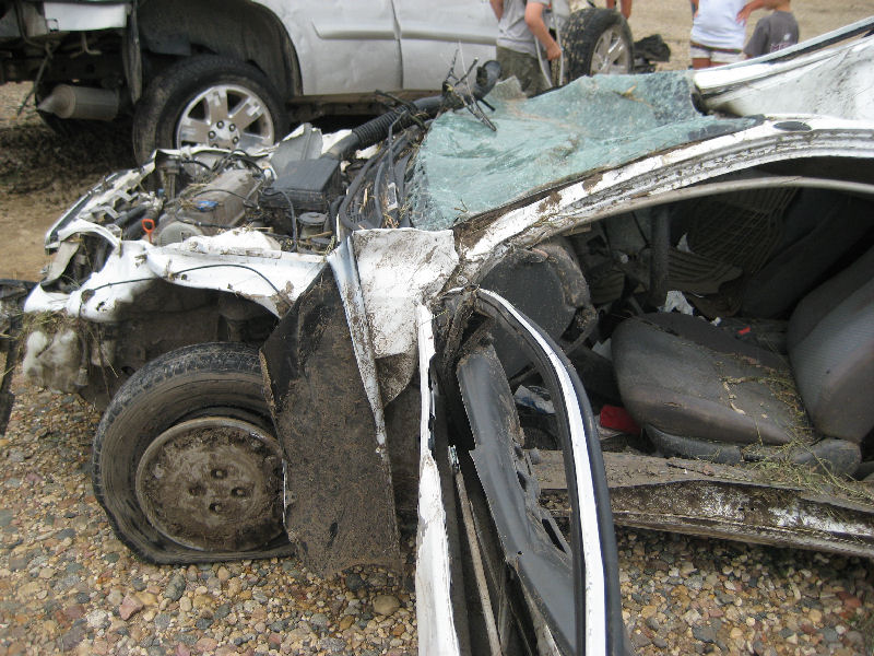 Damage to a car near Sibley Iowa.