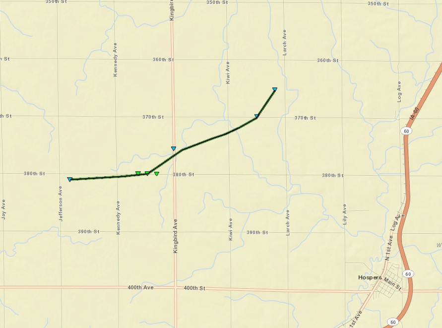 Path of Hospers, IA tornado