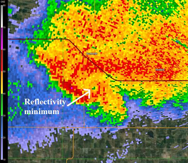 Reflectivity image at 10:48 pm CDT