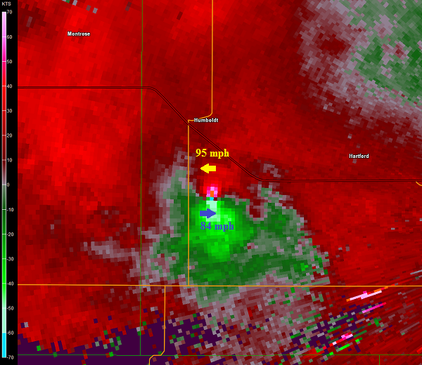 Velocity image at 10:48 pm CDT