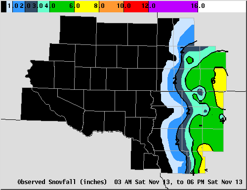 24 Hour Snowfall Data