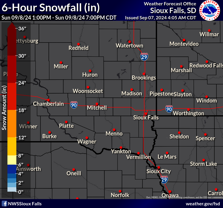 6-hour Snowfall Forecast