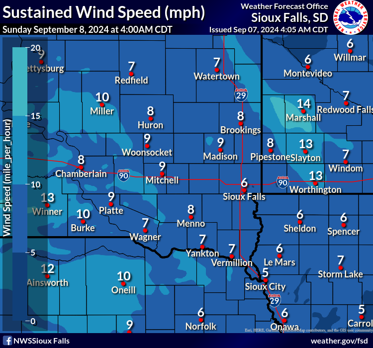 Forecast Sustained Wind Speed and Direction