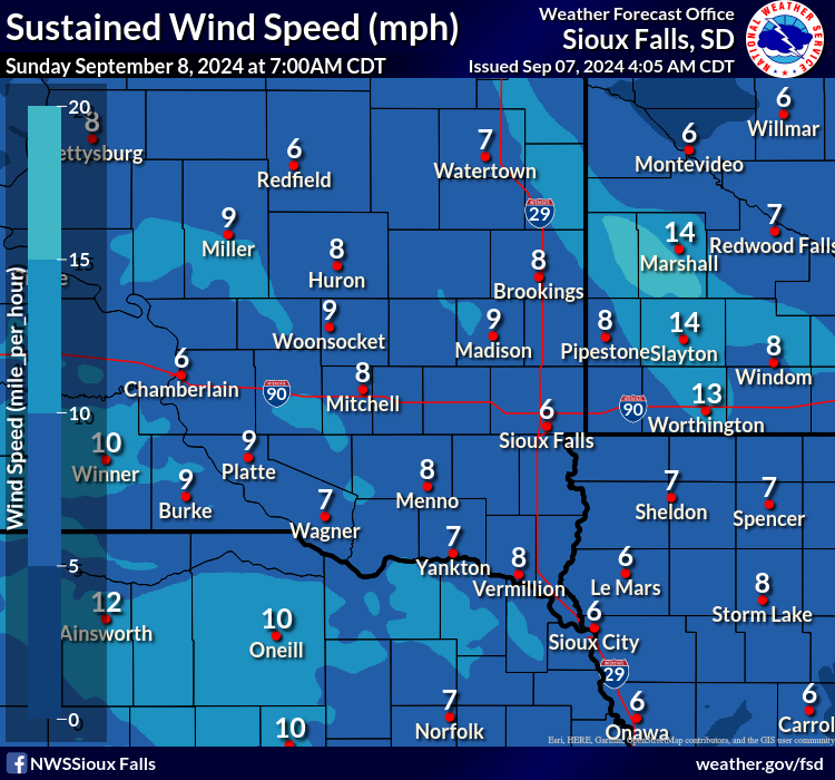 Forecast Sustained Wind Speed and Direction