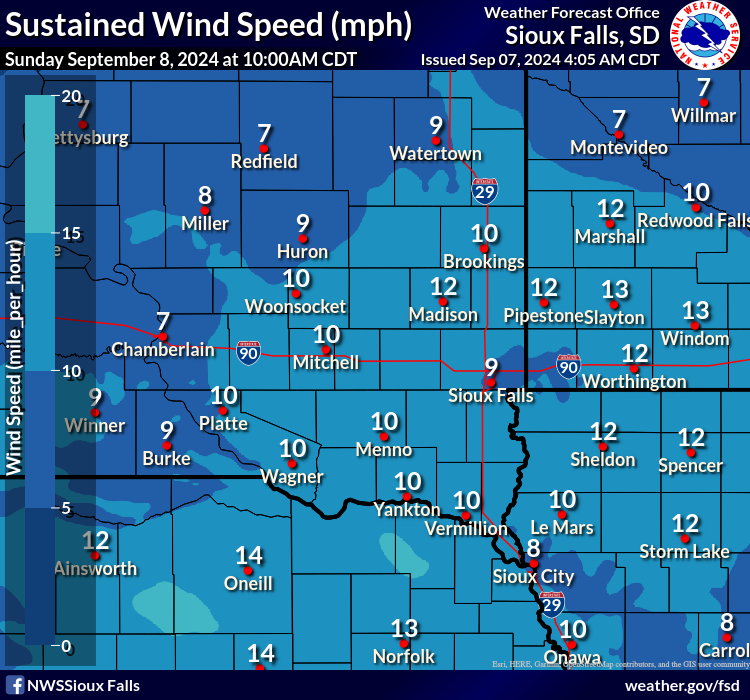 Forecast Sustained Wind Speed and Direction