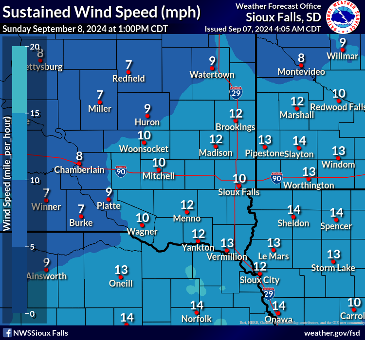 Forecast Sustained Wind Speed and Direction