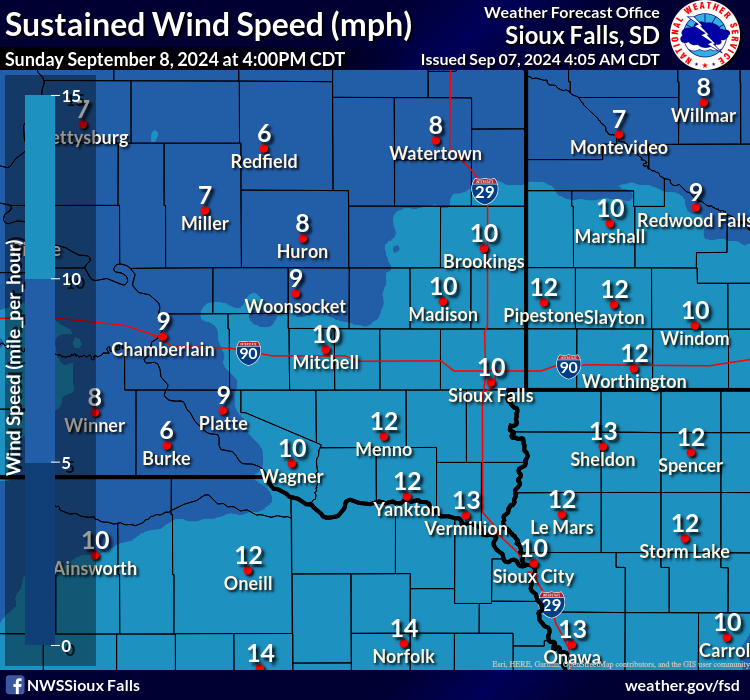 Forecast Sustained Wind Speed and Direction