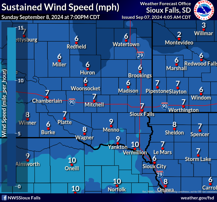 Forecast Sustained Wind Speed and Direction