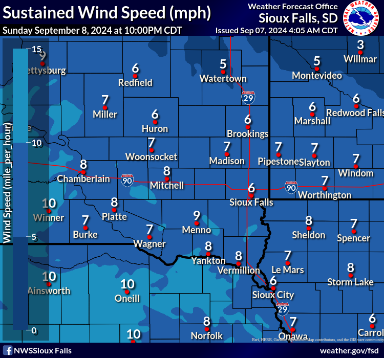 Forecast Sustained Wind Speed and Direction