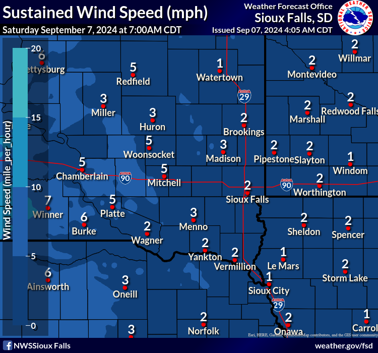 Forecast Sustained Wind Speed and Direction