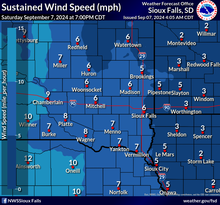 Forecast Sustained Wind Speed and Direction