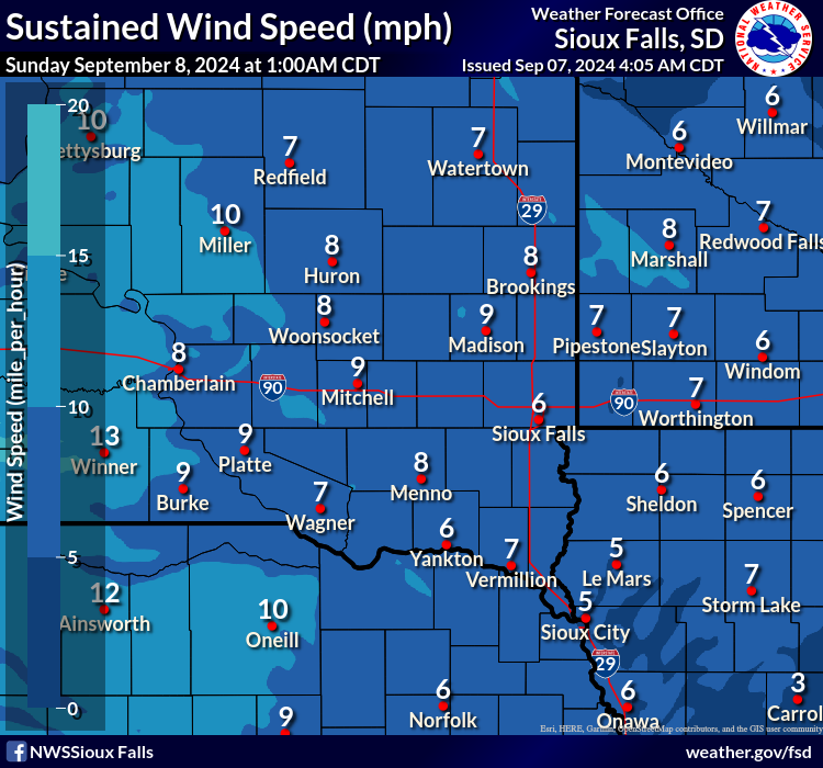 Forecast Sustained Wind Speed and Direction