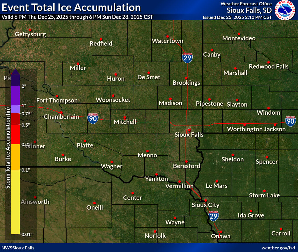 Expected Ice Accumulation - Official NWS Forecast