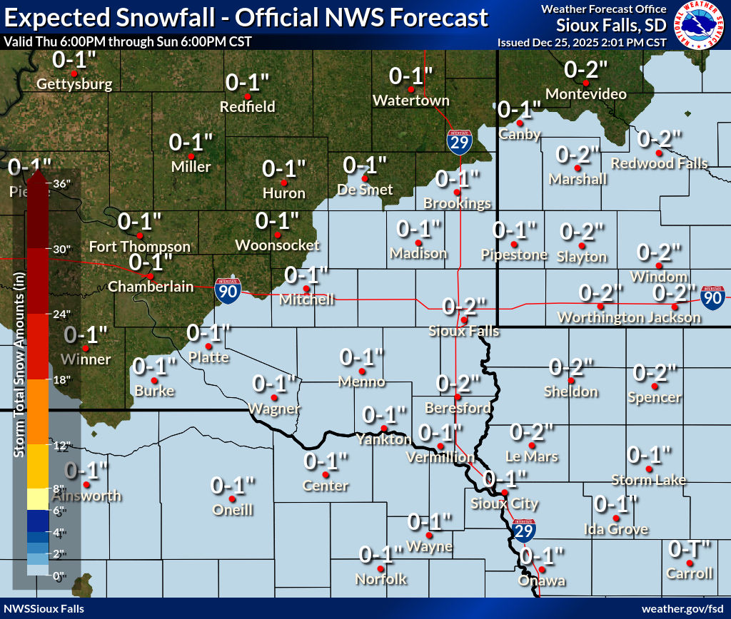 Expected Snowfall - Official NWS Forecast