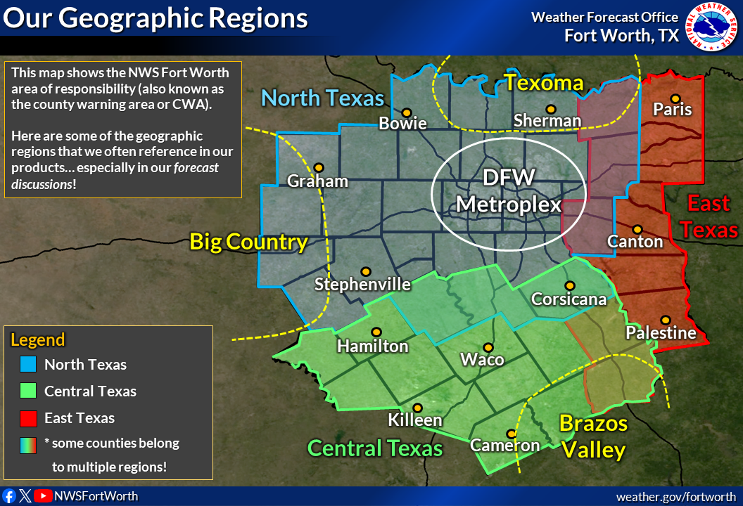 NWS Fort Worth Geopgraphic Region