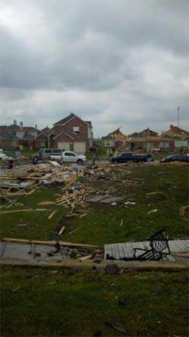 Tornado Damage in Forney, Texas