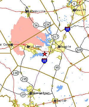 Map of the Stillhouse Hollow Dam region