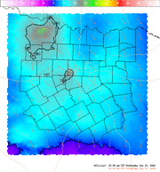 Thumbnail of an automatically generated image showing areas of storm relative helicity.