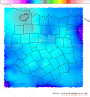 Thumbnail of an automatically generated image showing areas of storm relative helicity.