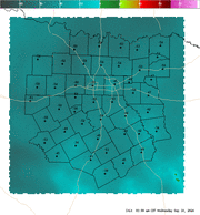 Thumbnail of an automatically generated image showing areas of the convective interest parameter.