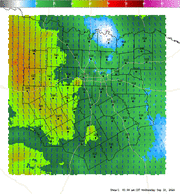 Thumbnail of an automatically generated image showing areas of surface-1km vertical shear.