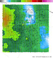 Thumbnail of an automatically generated image showing areas of surface-1km vertical shear.