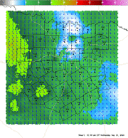 Thumbnail of an automatically generated image showing areas of surface-1km vertical shear.