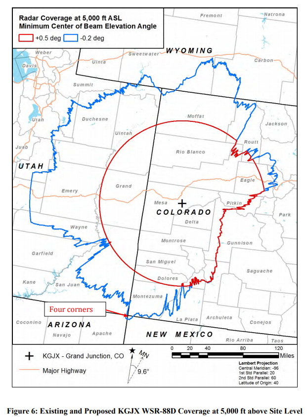 Image of Radar Coverage at 5000 ft ASL 