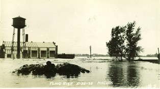 Power poles flood