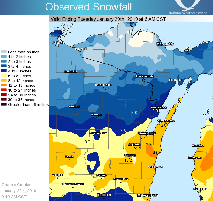 Snowfall map.