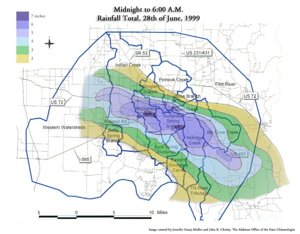 June 28, 1999 Rainfall Accumulations